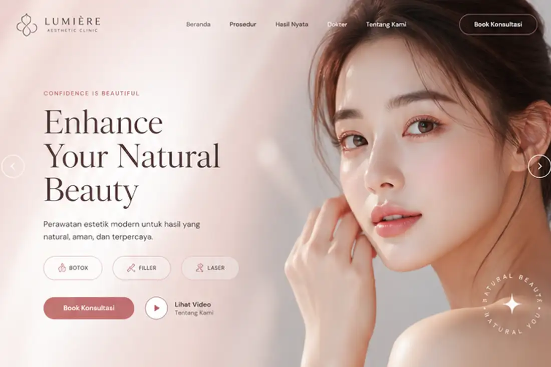 Preview template Web klinik kecantikan