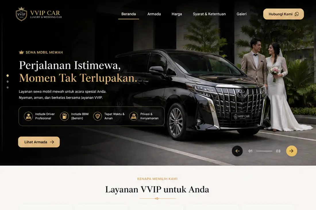 Preview template Rental Mobil