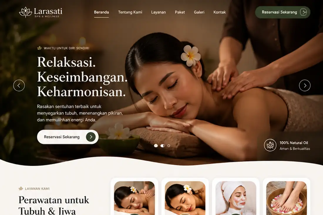 Preview template Web Spa dan Salon