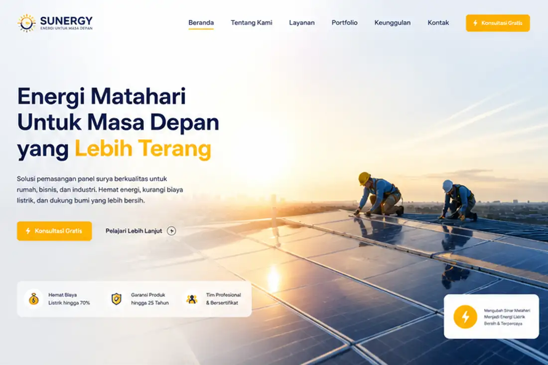 Preview template Web Solar Panel