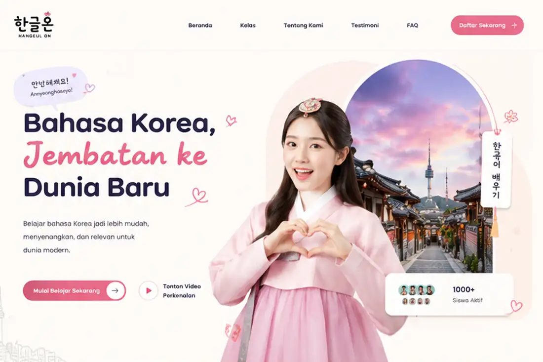 Preview template Web Kursus Bahasa Korea