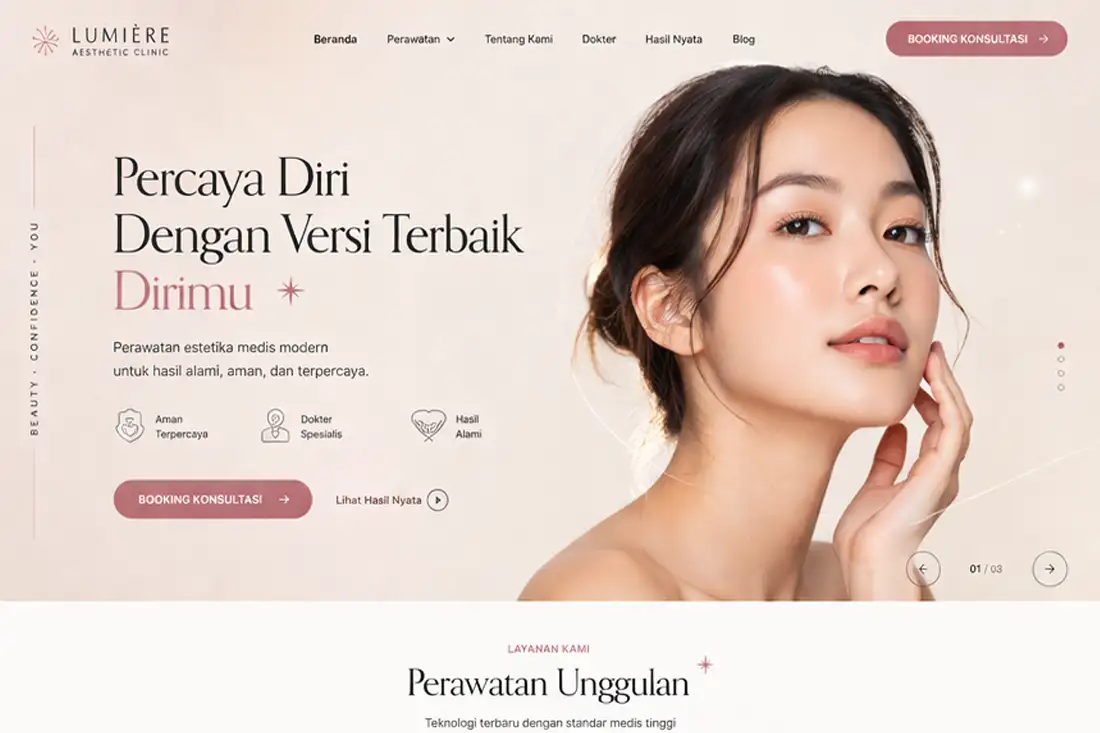 Preview template Web Klinik Kecantikan