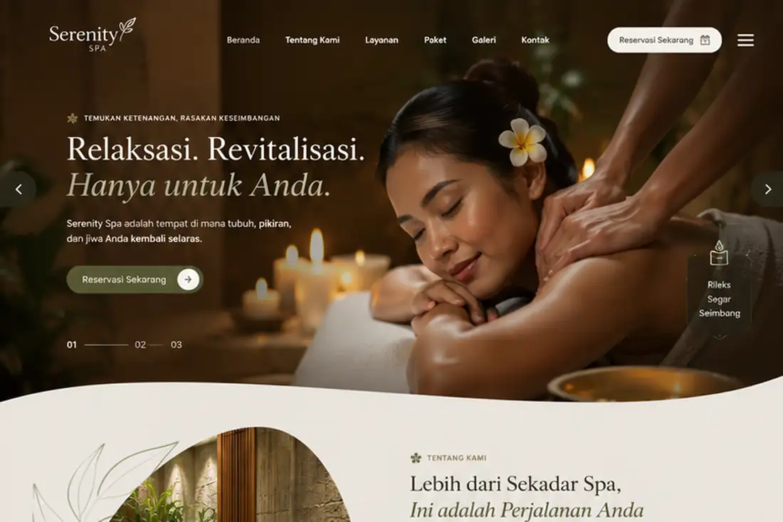 Preview template Web Spa dan Salon