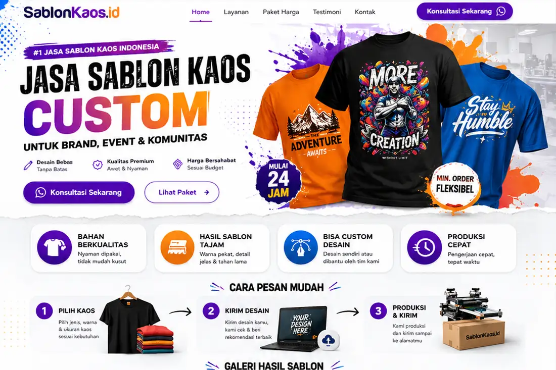 Preview template Web Sablon Kaos