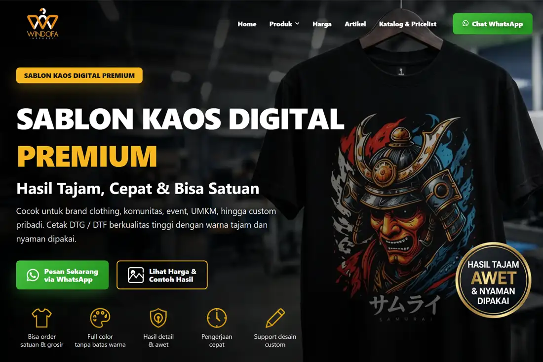 Preview template Sablon Kaos