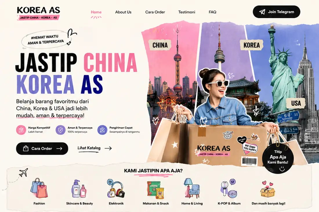 Preview template Website Jastip
